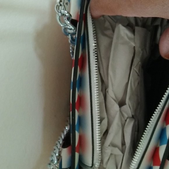 Stylish Red and Blue Diamond Pattern Checkered Clown Purse - Picture 6 of 10